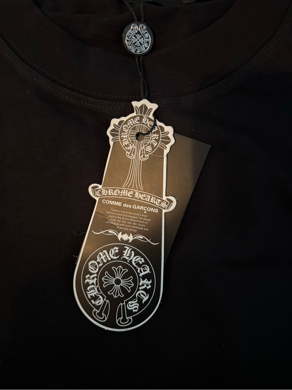 Chrome Hearts Black Short Sleeve Tee with White Logo - Picture 3 of 6